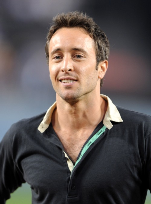 Alex O'Loughlin at Los Angeles Dodgers Game