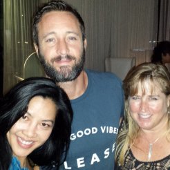 Alex with Pam Davis at Chef Morimoto's 6oth birthday party - 24 May 2015